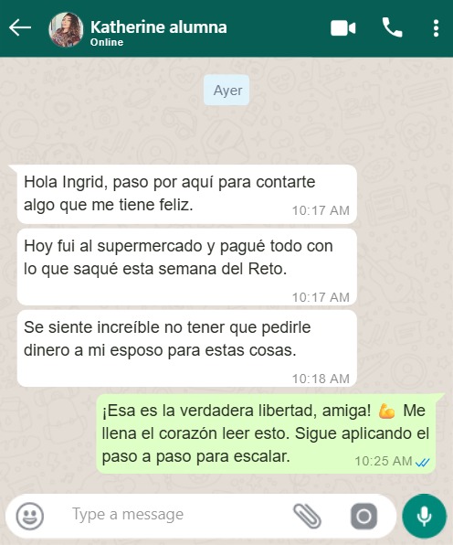 Testimonio WhatsApp
