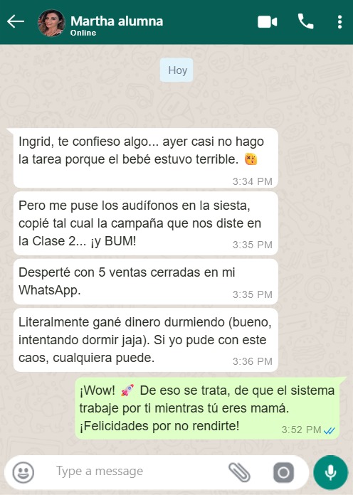 Testimonio WhatsApp